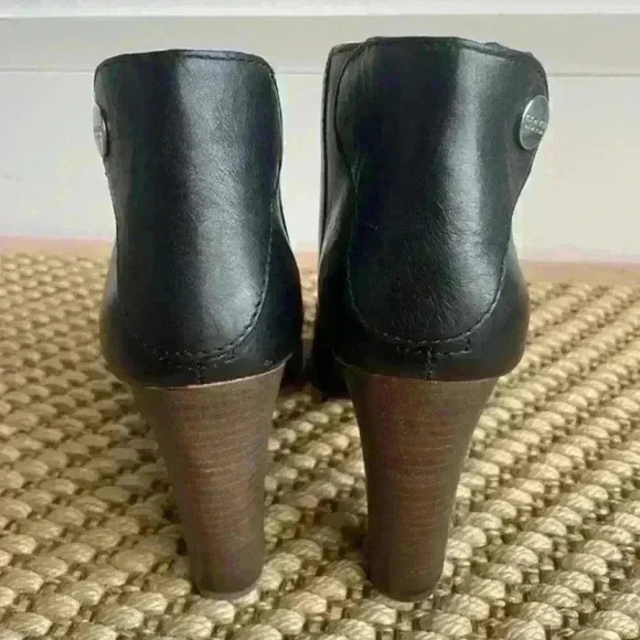 Coach Black Polished calf leather open toe bootie Ankle Zip close size 8 - Picture 4 of 11